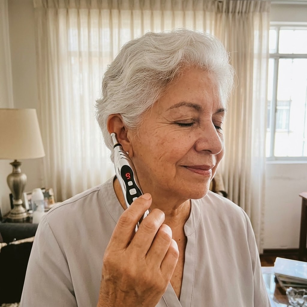 Restavia AuriPen — galeria 5 mujer aplicandose