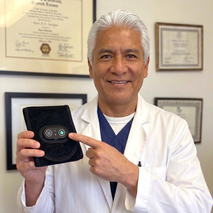 Dr. Andrés Quiroga Salcedo con la muñequera Restavia