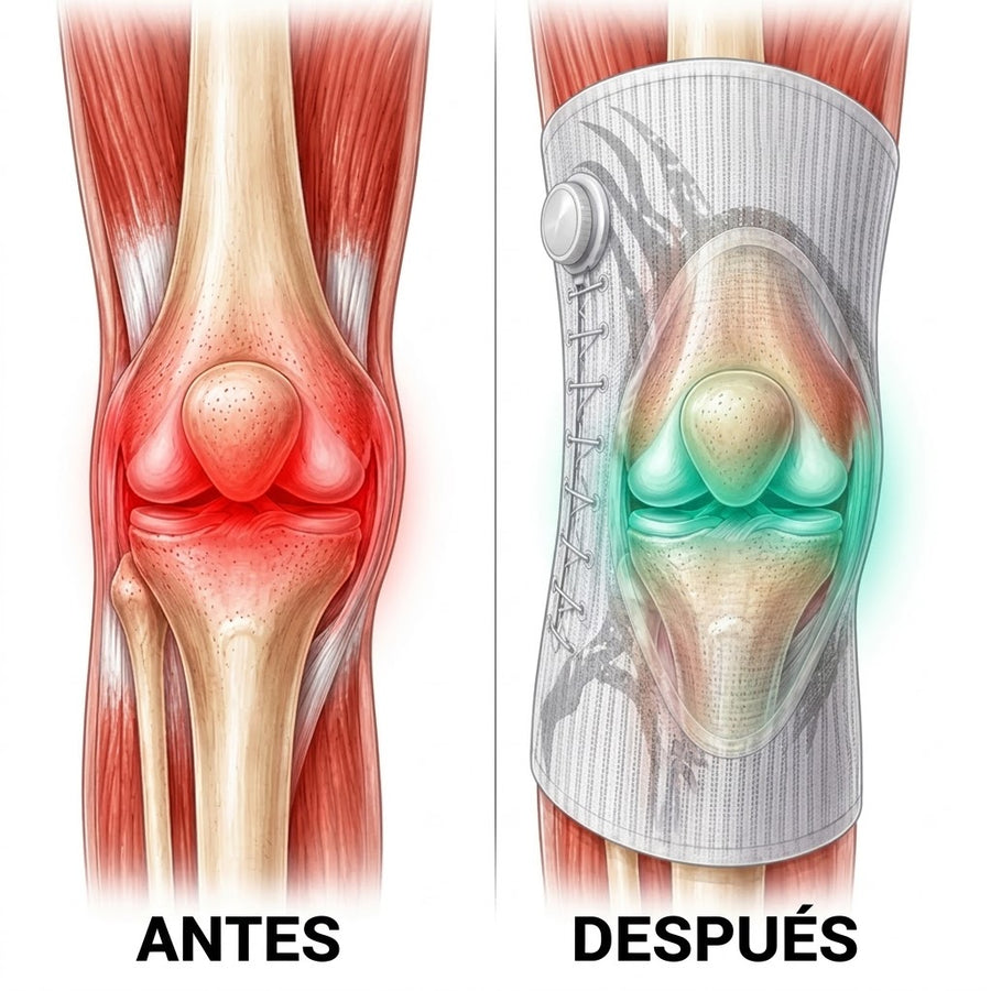 Antes y después con la rodillera Restavia