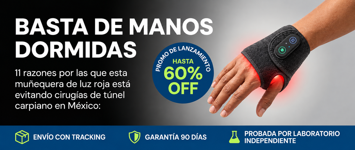 Basta de manos dormidas · Muñequera Restavia de Luz Roja