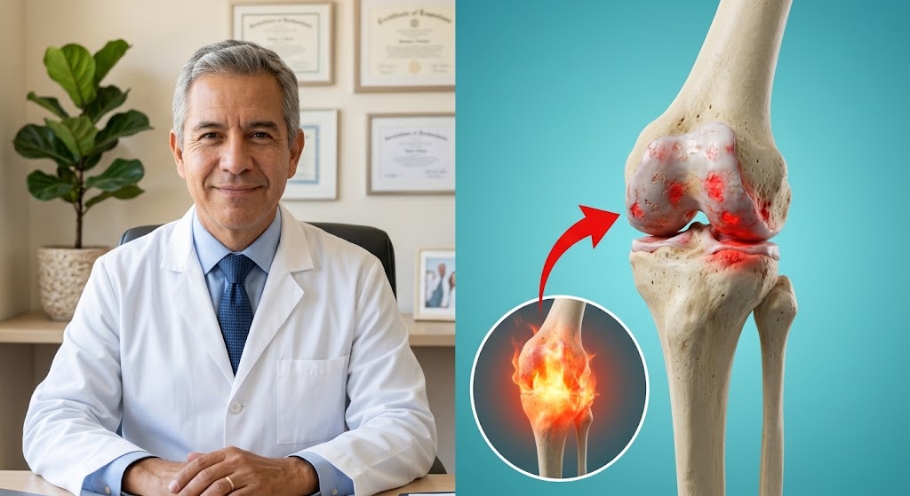 Patient holding knee